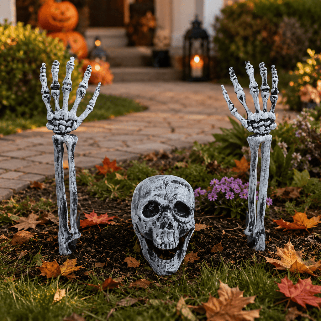 Kabuer Halloween Skeleton Decorations, Skeleton Stakes for Halloween Party Yard Outdoor Graveyard Props Decor
