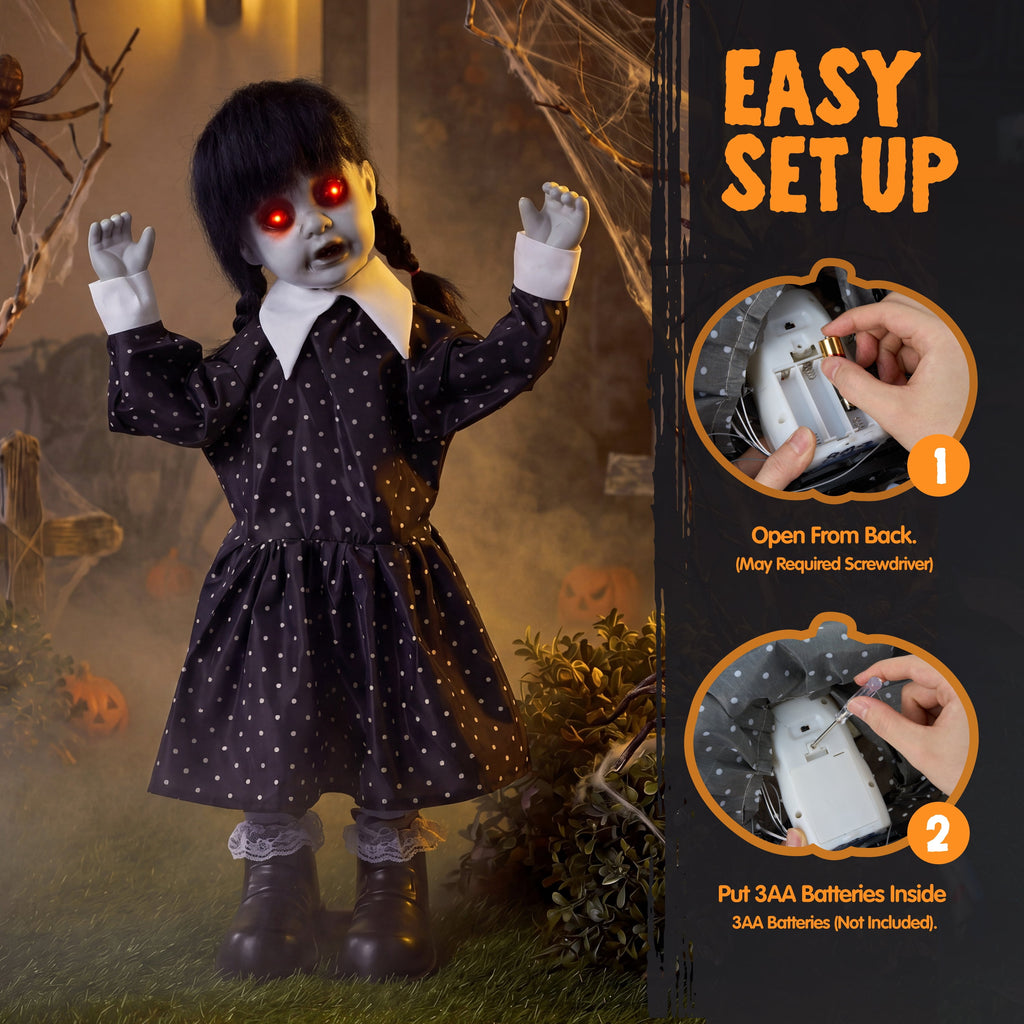 Joyfy 7.8 Ft(93.6 in) Halloween Grim Reaper Decorations Outdoor, Rotatable Flying Scream Scarecrow Skeleton Ghosts Decor for Graveyard Haunted House Props, Garden, Porch, Yard Lawn