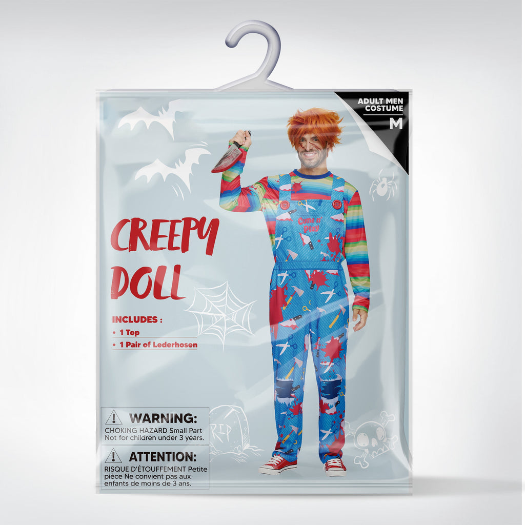 Joyfy Creepy Doll Costume for Women, Family Matching Killer Doll Costume for Halloween Fancy Dress up Cosplay