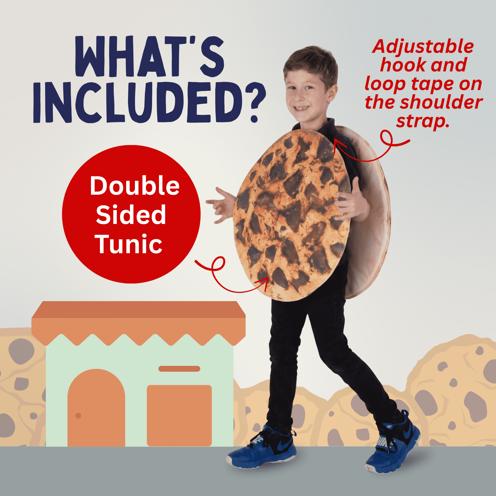 Dress Up America Chocolate Chip Cookie Men's Halloween Fancy-Dress Costume for Adult, One Size