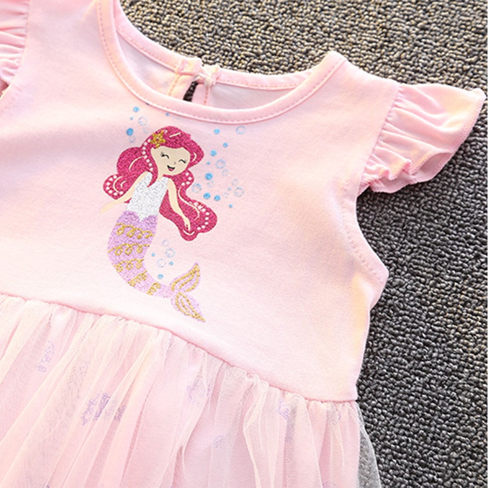 WIBACKER 1-6T Toddler Kid Baby Girls Fancy Party Puff Sleeve Princess Dress Cosplay Costume Dress Up