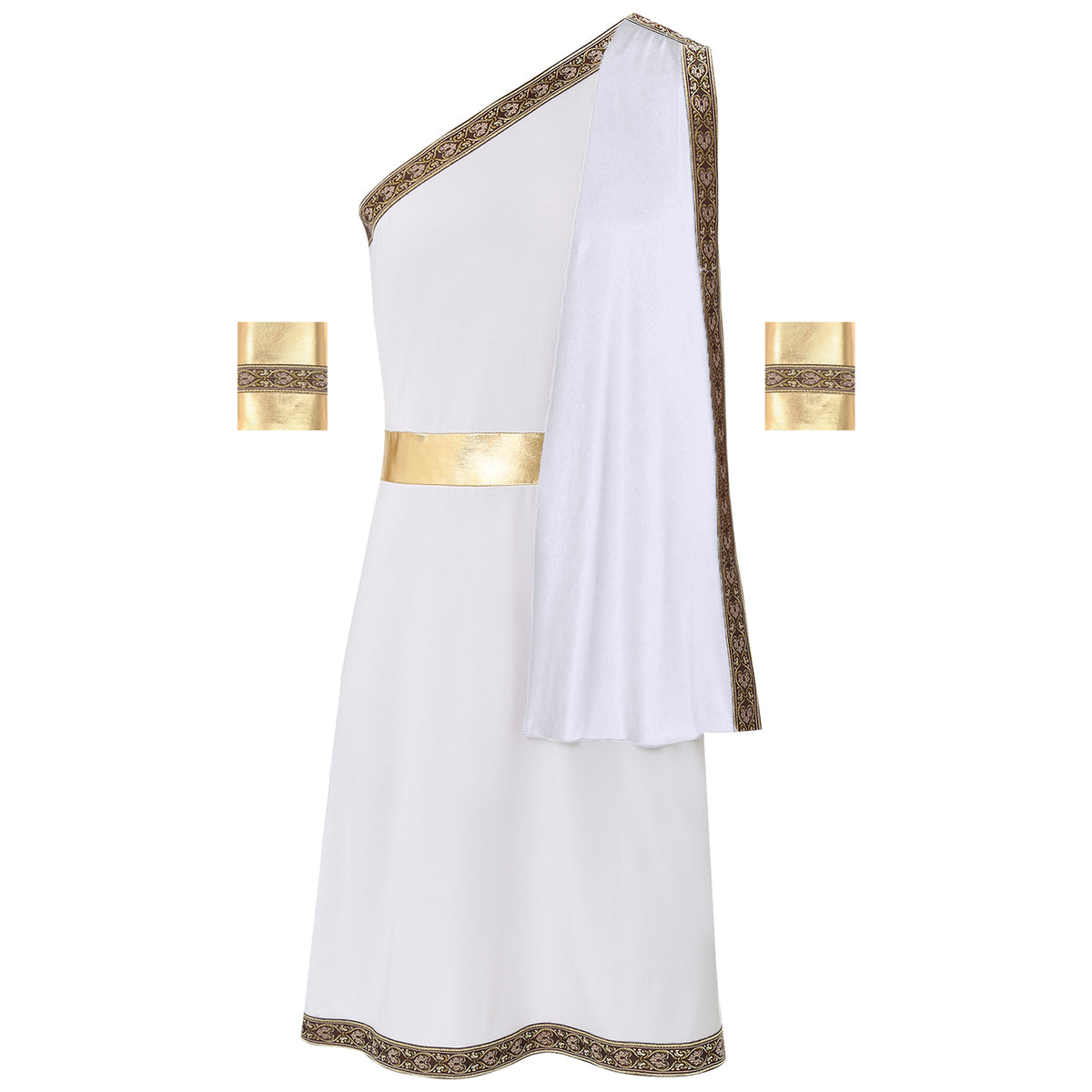 YiZYiF Mens Halloween Ancient Greek Cosplay Costume Roman Toga Caesar Party Fancy Dress Up Set Black S