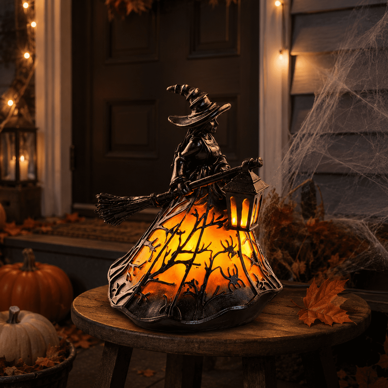 Diceymbol Halloween Decorations and Fall Decor, Halloween Venue Decoration Ghost Props LED Illuminated Ghost Decorations for Tabletop, Mantel, Shelf Indoor Outdoor 9.05 inch