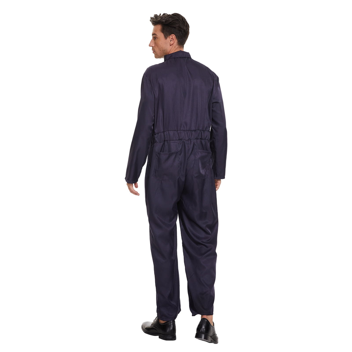 WASFDN Navy Blue Jumpsuit Coveralls Adult Men Halloween Cosplay Jumpsuit Costume,M