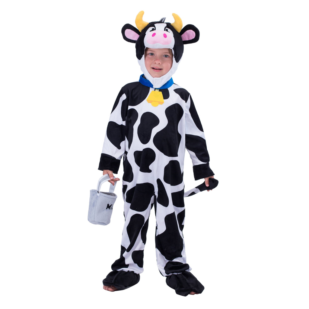 Joyfy Baby Cow Costume with Milking Bucket for Toddler, Kids Halloween Farm Party Dress up Role Playing Cosplay 0-5 Years