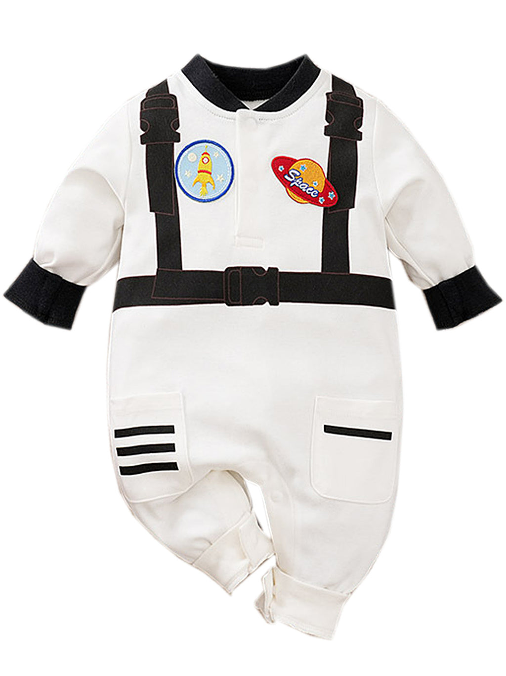 WIBACKER Baby Infant Boy Armor Printed Outfits 100% Cotton Newborn Boy Cosplay Party Jumpsuit Halloween Christmas Rompers