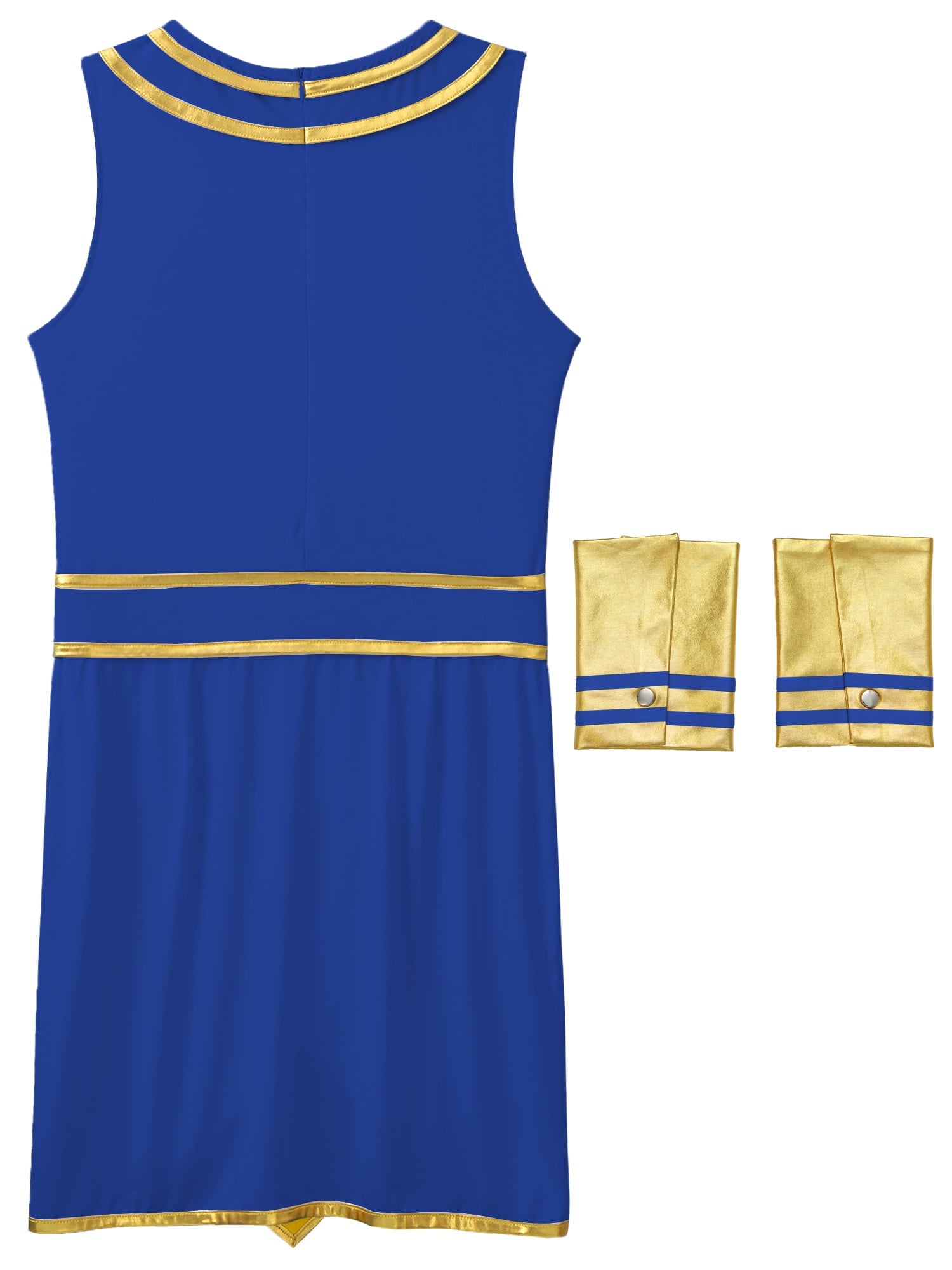 Haitryli Men's 3 Pieces Mr Toga Greek God Set Adult Party Toga Roman Dress with Wristband Blue 3XL