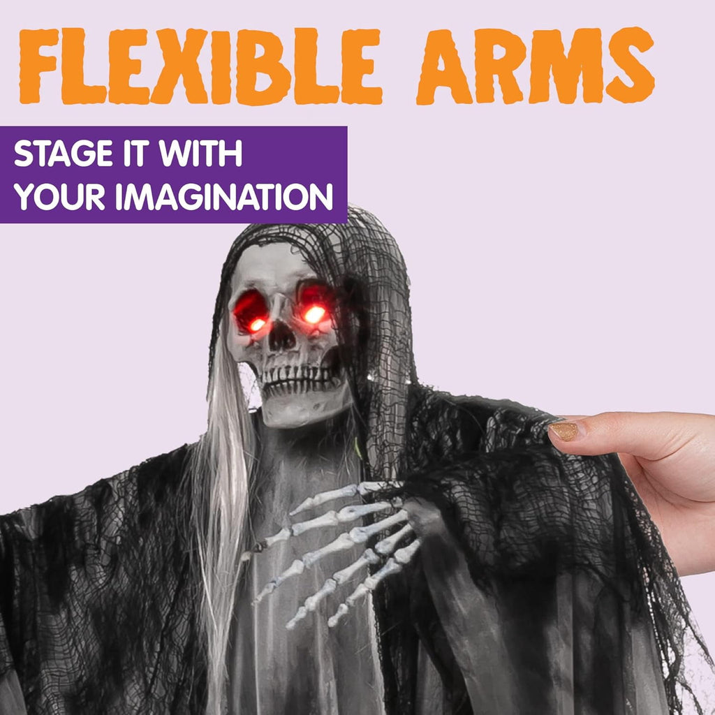Joyfy 3 Pack Halloween Hanging Ghosts,Scary Skeleton Ghosts Grim Reapers Decorations for Halloween Indoor Outdoor Yard Home Decorations
