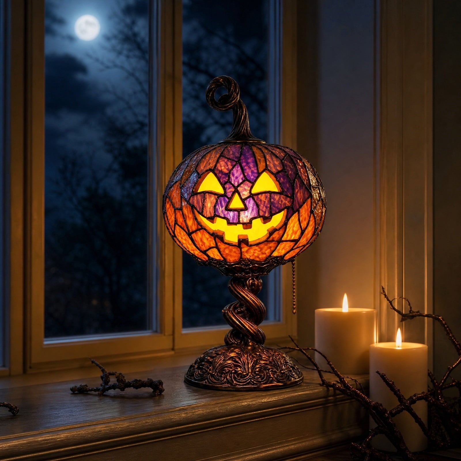 YZEGDCH Halloween 3D Ghost Campfire Flickering Night Light 2 Funny Roasting Marshmallows at Campfire LED Electric Faux Flameless Campfire Nightlight Funny Halloween Decor
