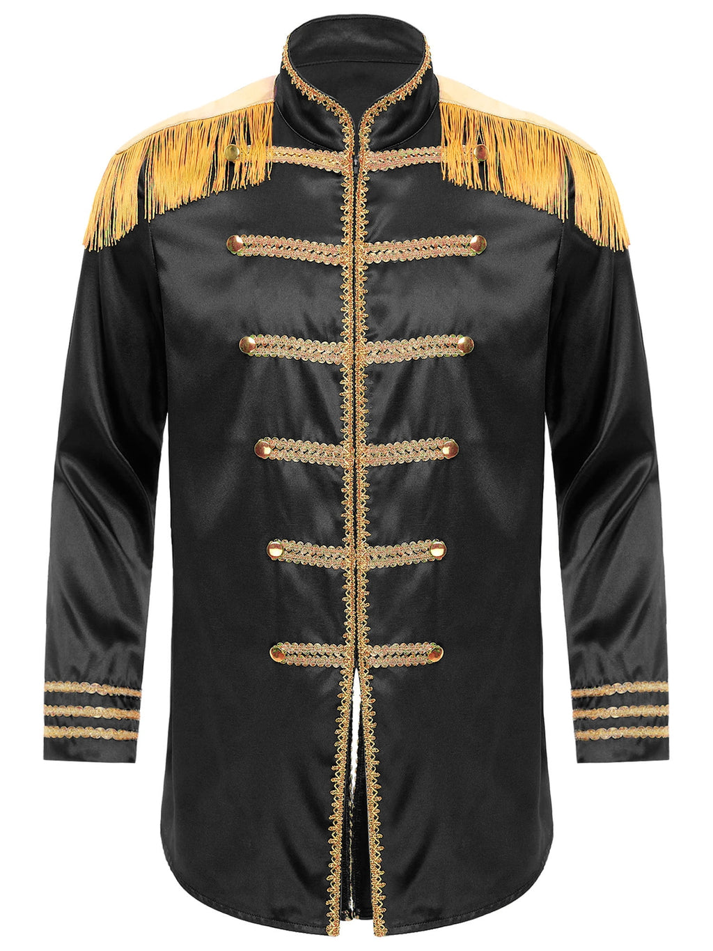 Eandarui Men's Halloween SGT Sergeant Pepper Costume Jacket Fancy Dress Hippie Music Star 1960s Shirt Red M
