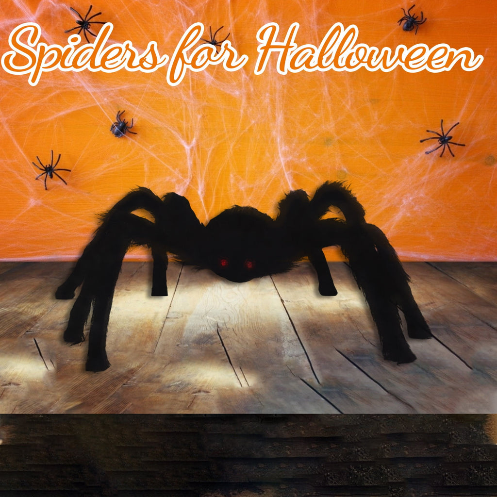 FAMTKT Giant Spider for Halloween Decorations, 23 inch 60cm Large Hairy Fake Spider Props, Scary Halloween Spider Decoration Outdoor Indoor House Party Yard