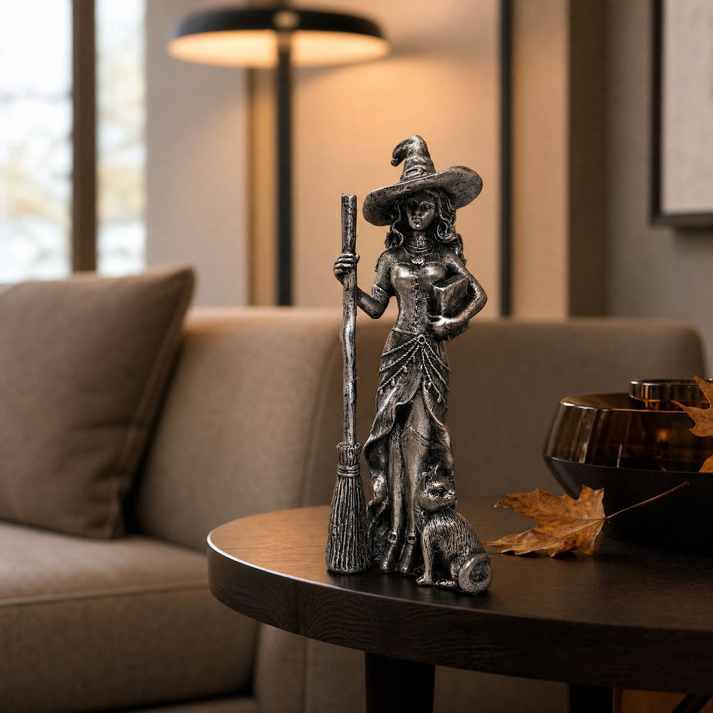 Halloween Witch Lamp,Stained Gothic Witch Hat Led Lamp for Stained Glass Inspired, Spooky Decorative Standing Night Light,Unique Halloween Party Lighting Decorations Door for Indoor