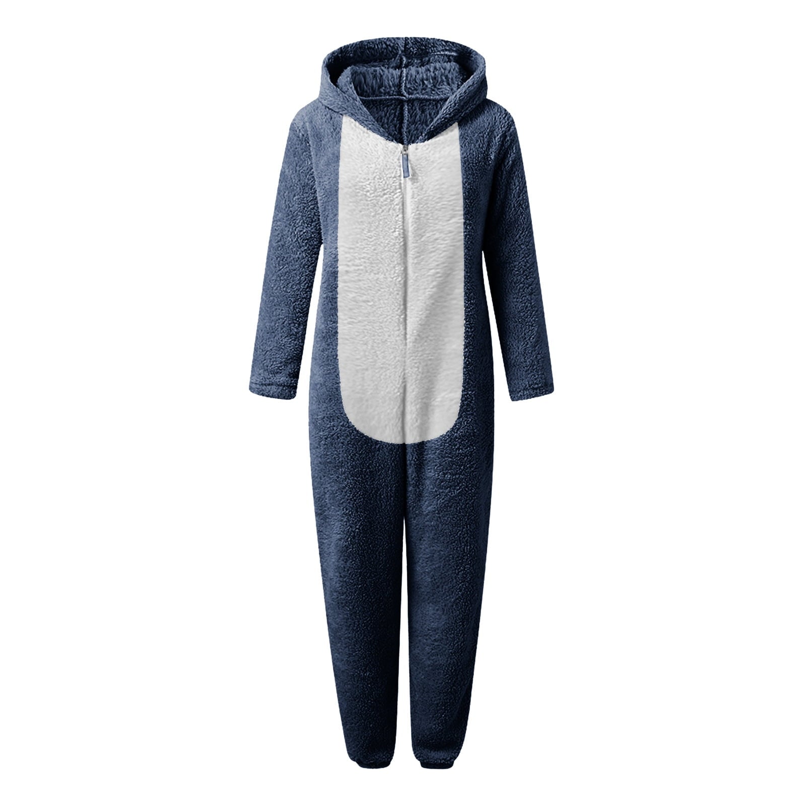 QATAINLAV Sherpa Fleece Jumpsuit for Women Winter Warm Fuzzy Onesie Pajamas Cute Cat Hooded Romper Casual Zip Up Overalls Sleepwear Black XL