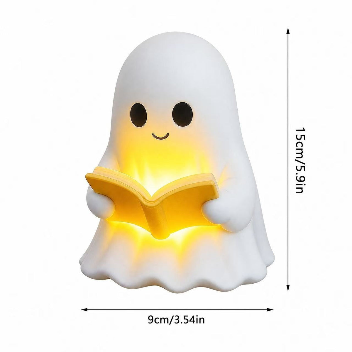 Diceymbol Halloween Decorations and Fall Decor, Halloween Venue Decoration Ghost Props LED Illuminated Ghost Decorations for Tabletop, Mantel, Shelf Indoor Outdoor 9.05 inch