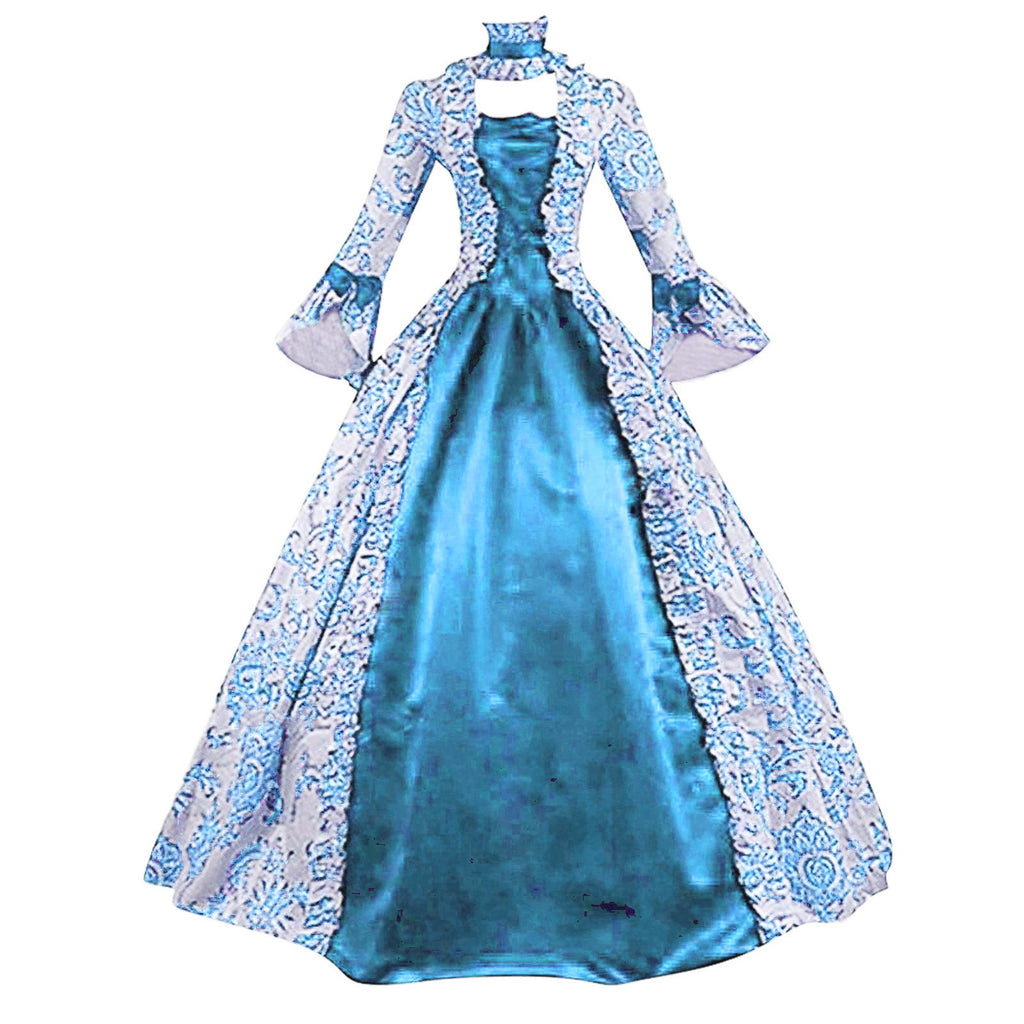 DDAPJ pyju Medieval Dress for Women Evening Masquerade Ball Gowns Vintage 1700S Victorian Renaissance Costume Green XXXXXL