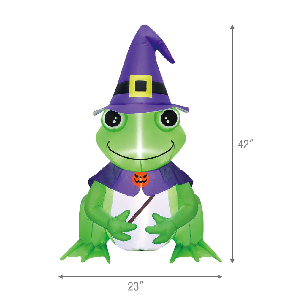 Wizard Frog Airblown Yard Inflatable, Purple and Green, 3.5', Halloween by Way To Celebrate