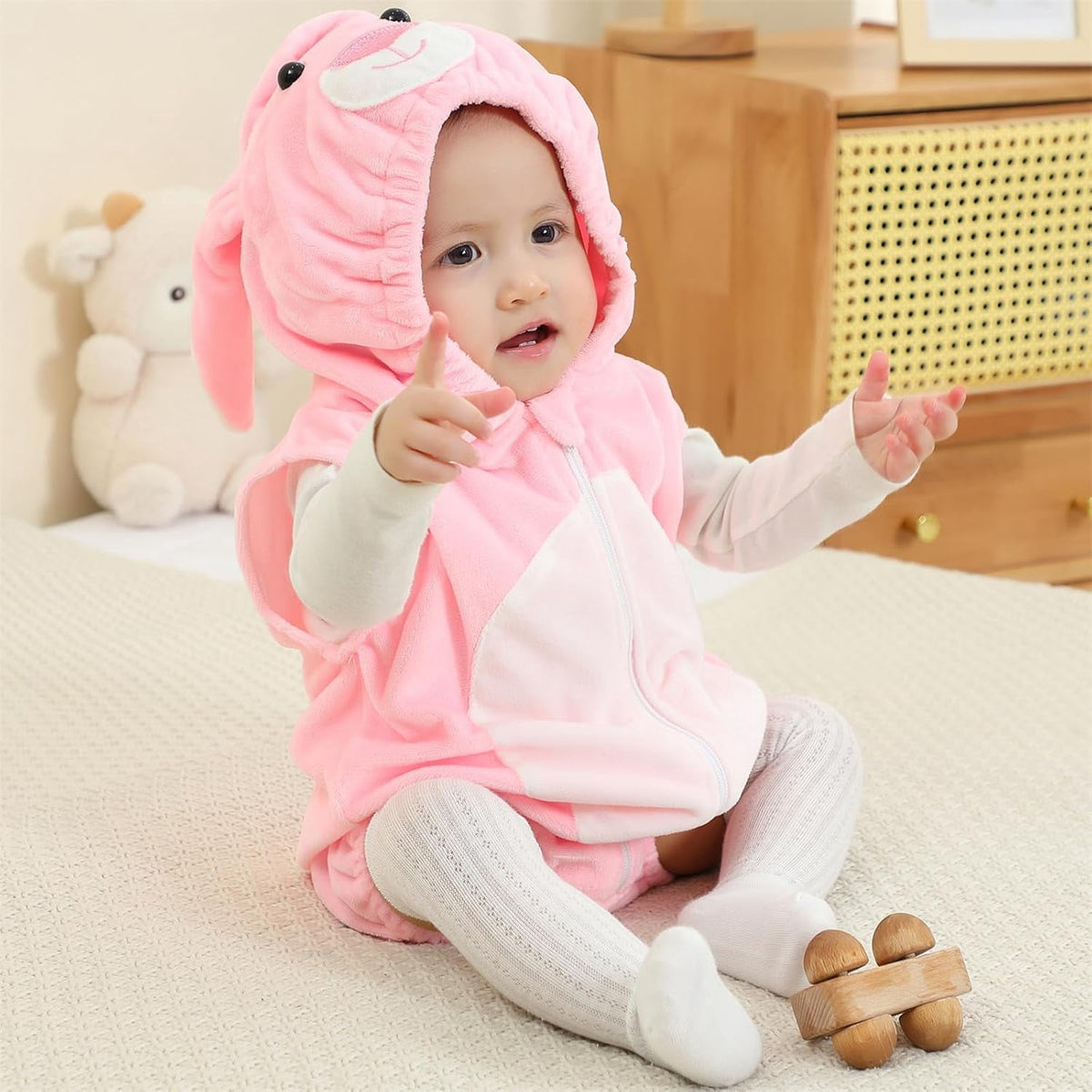 WIBACKER 0-24M Baby Boy Dinosaur Costume for Themed Parties and Halloween, Flannel Hooded Outfit Suit