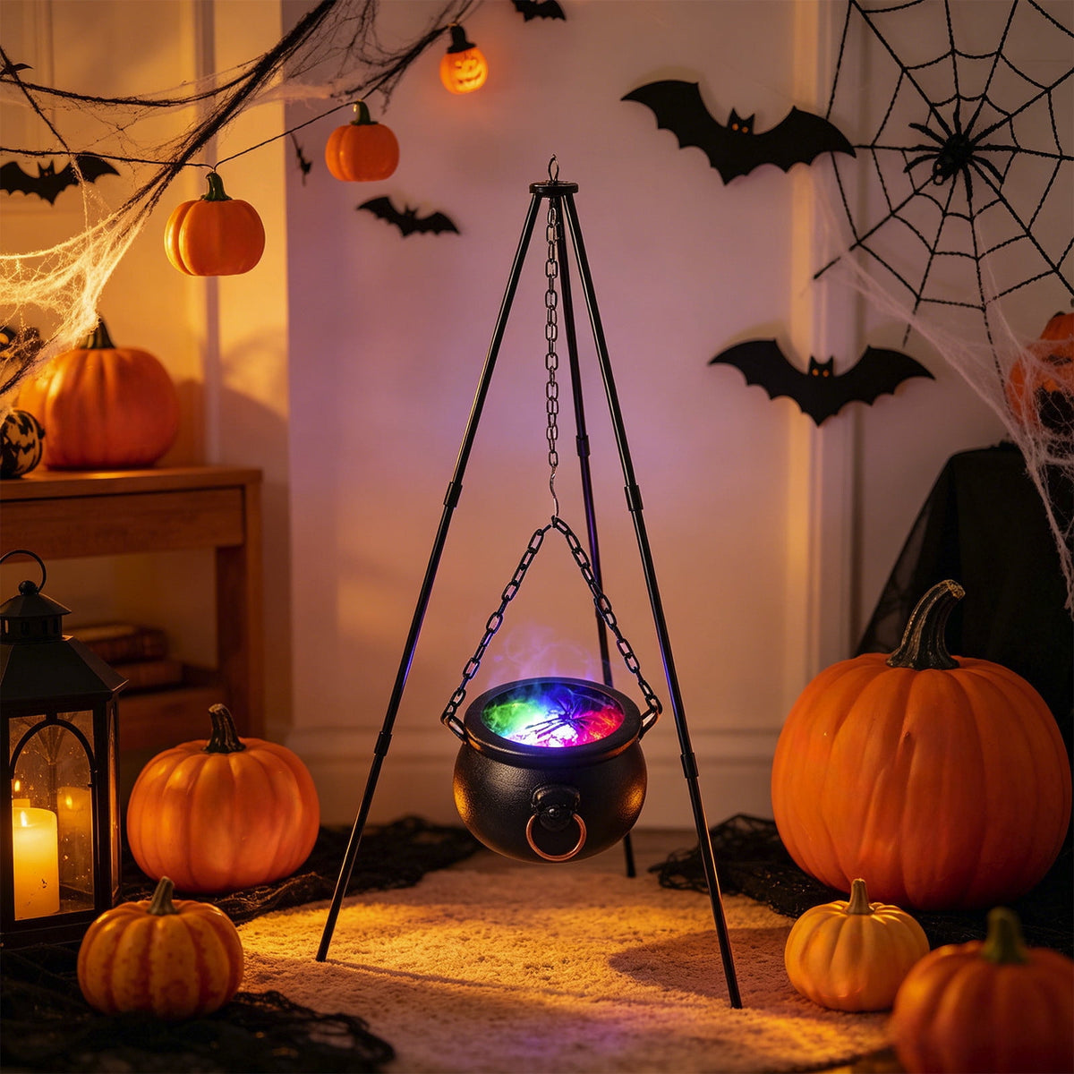 Muecwrye Halloween Decorations Outdoor, Halloween Clearance! Halloween Witches Cauldron with Lights, DIY Bubbling Cauldron Set Decor for Home Porch Outside, Halloween Party Supplies( Without Tripod)