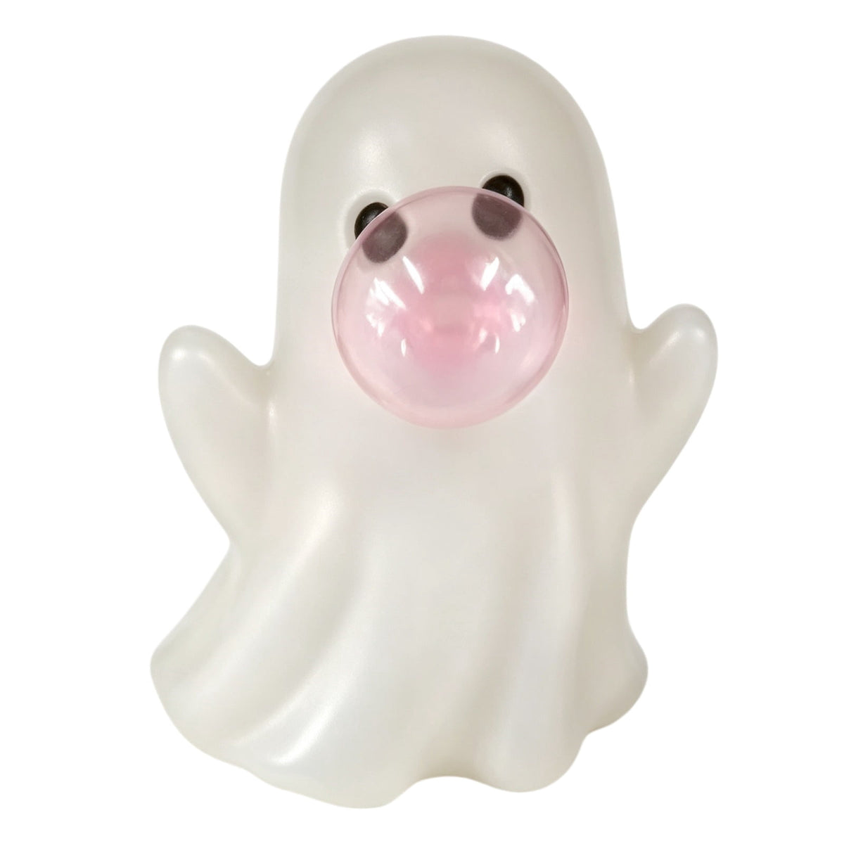 Cute Reading Ghost in Teacup Figurine, Resin Ghost Statue with Pink Bow Heart Floral Cup, Table Centrepiece Tiered Tray Desk Shelf Decor, Small Halloween Decorations, 4.5 Inch