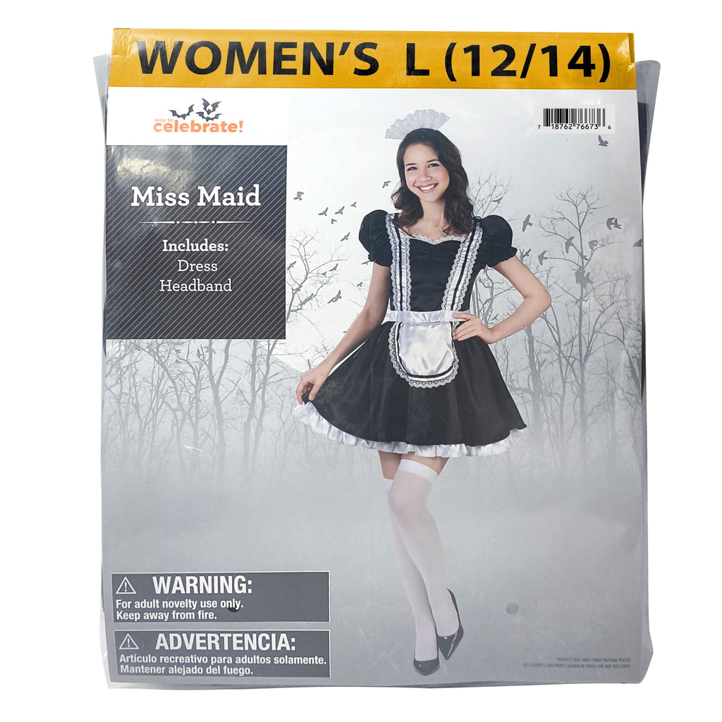 Miss Maid Halloween Costume for Adults, Women's Size L (12/14), by Way to Celebrate