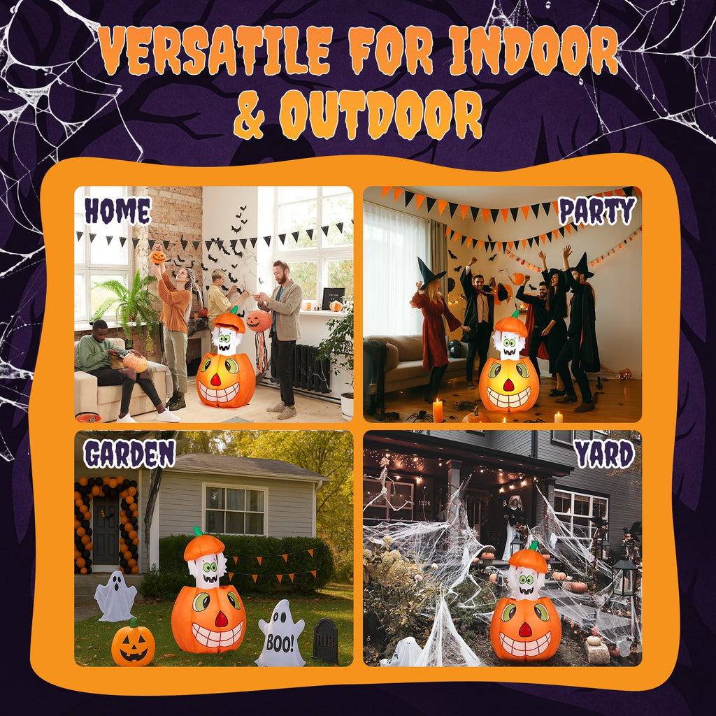 Ktaxon 3' Halloween Inflatables Pumpkins Liftable Ghost Outdoor Halloween Decoration Blow up Decor