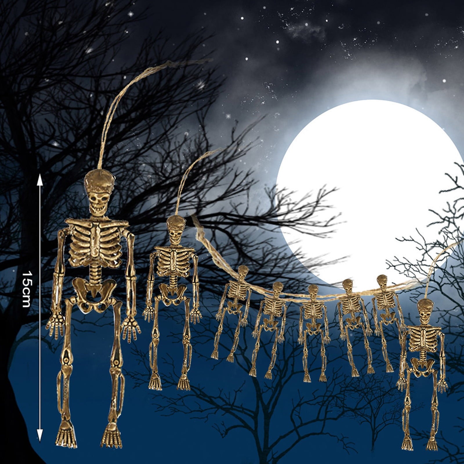 Darzheoy 8 Pack Halloween Skeleton Decorations, Halloween Skeleton with Movable Posable Joints, Skeleton for Yard Garden Props Decor