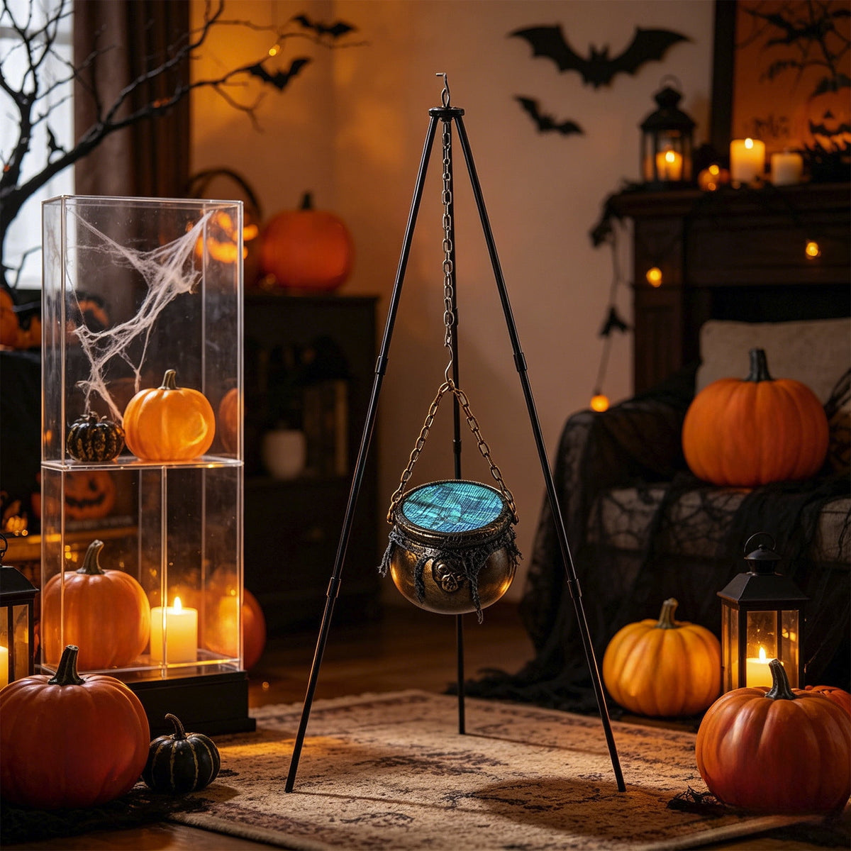 Muecwrye Halloween Decorations Outdoor, Halloween Clearance! Halloween Witches Cauldron with Lights, DIY Bubbling Cauldron Set Decor for Home Porch Outside, Halloween Party Supplies( Without Tripod)