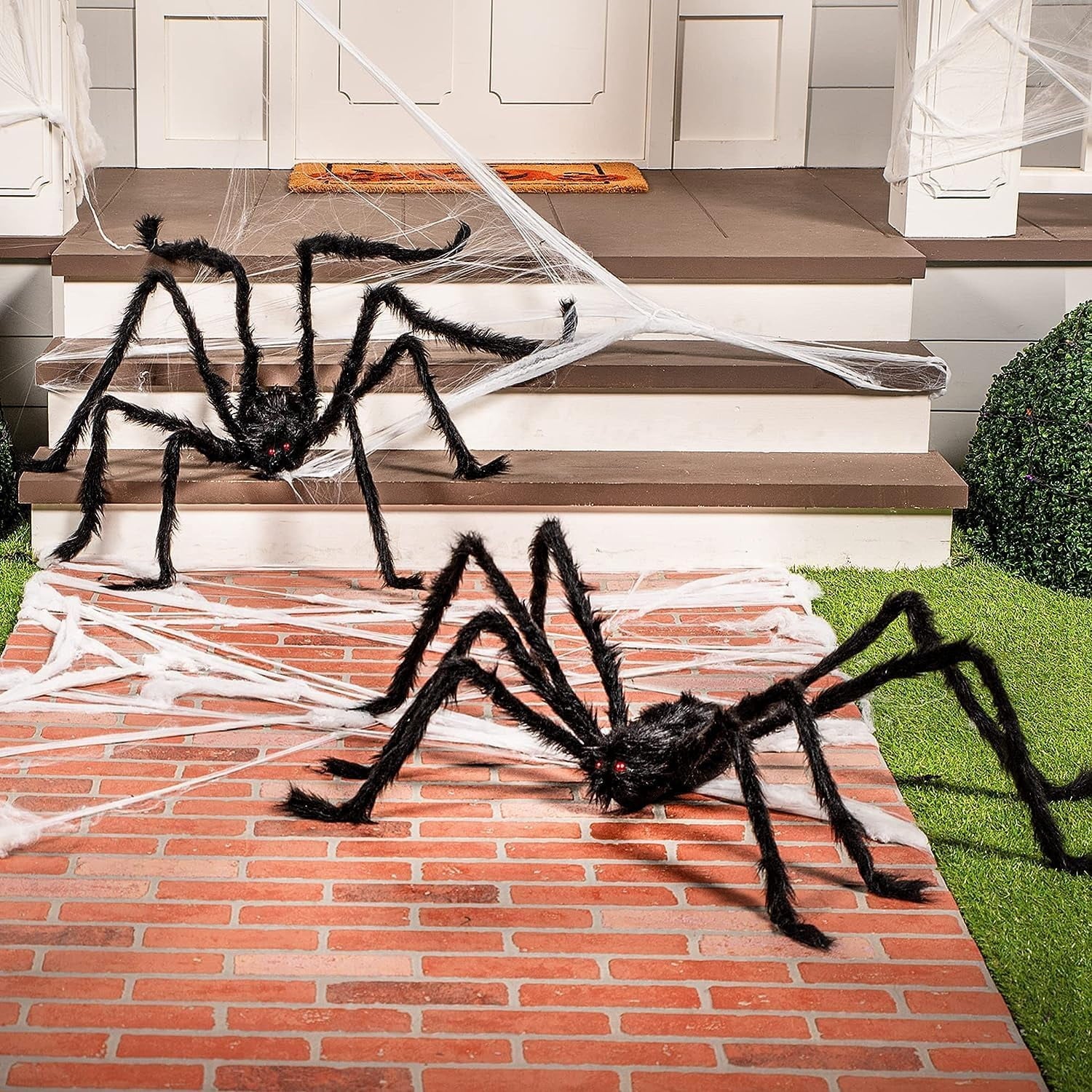Ayieyill Spider Halloween Decorations Outdoor, 5FT Scary Giant Spider for Halloween Yard Decorations, Haunted House Props, 1pc