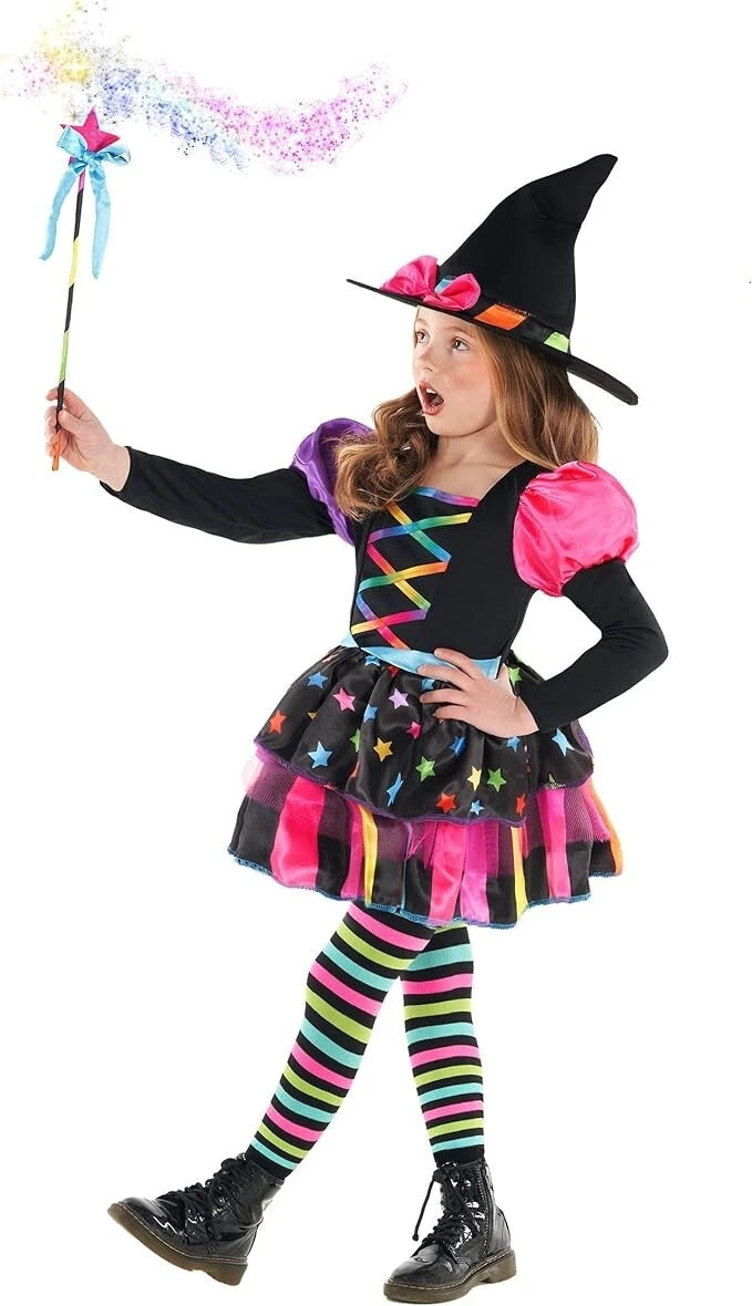 Morph Cute Rainbow Witch Halloween Costume For Girls Kids Scary Halloween