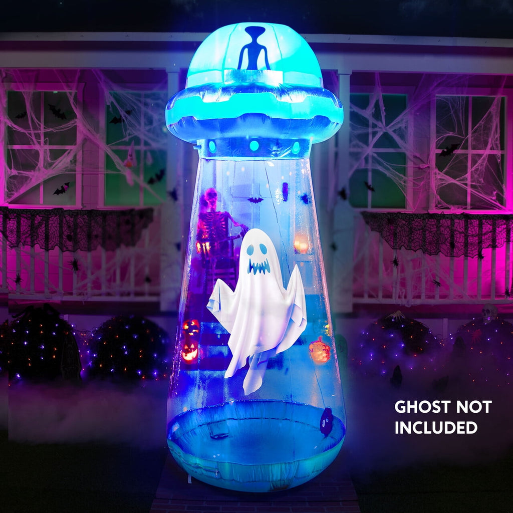 Joyfy 9 ft Halloween Inflatable Giant Alien Decoration with Built-in LEDs,Alien Halloween Decorations Outdoor Blow Up Yard Lawn Decoration