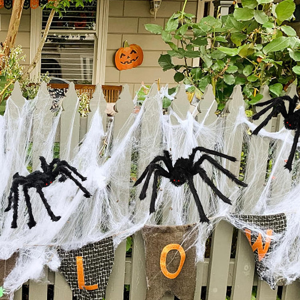 Ayieyill Spider Halloween Decorations Outdoor, 5FT Scary Giant Spider for Halloween Yard Decorations, Haunted House Props, 1pc