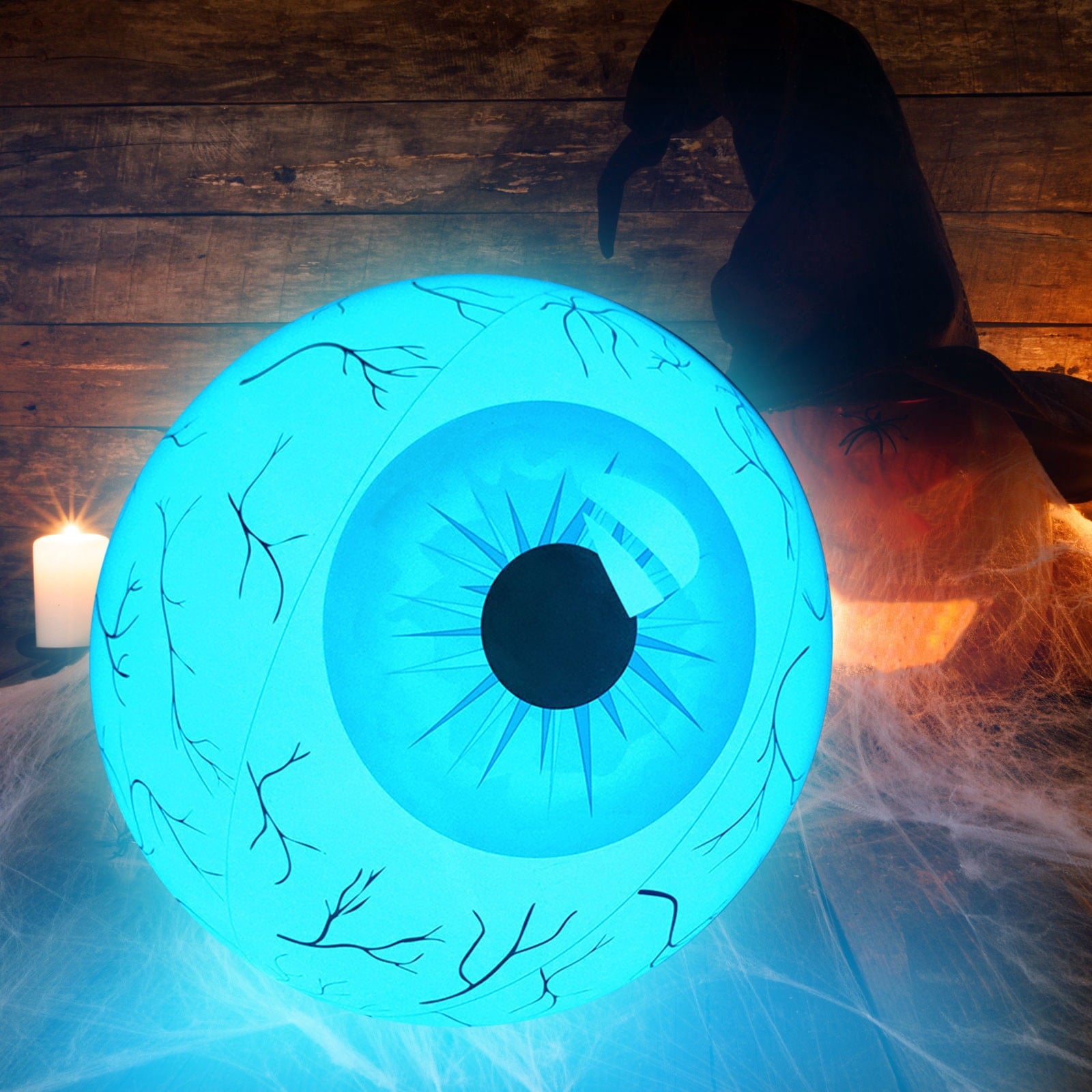 Kdkad Halloween Inflatables Large Set of Eyes Decoration, 23.6 Inch Large LED Glowing Eyes Inflatable Set, Blow Ups Eyes for Yard Horror Parties & Blow-Up Displays