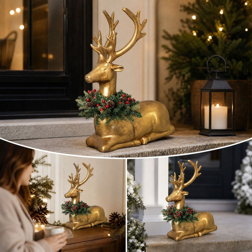 Clearance! Christmas Golden Retriever Statue with LED Lights, Cute Dog Holding Puppy Figurine, Christmas Decoration Indoor Outdoor, Gift for Kiddo Adults