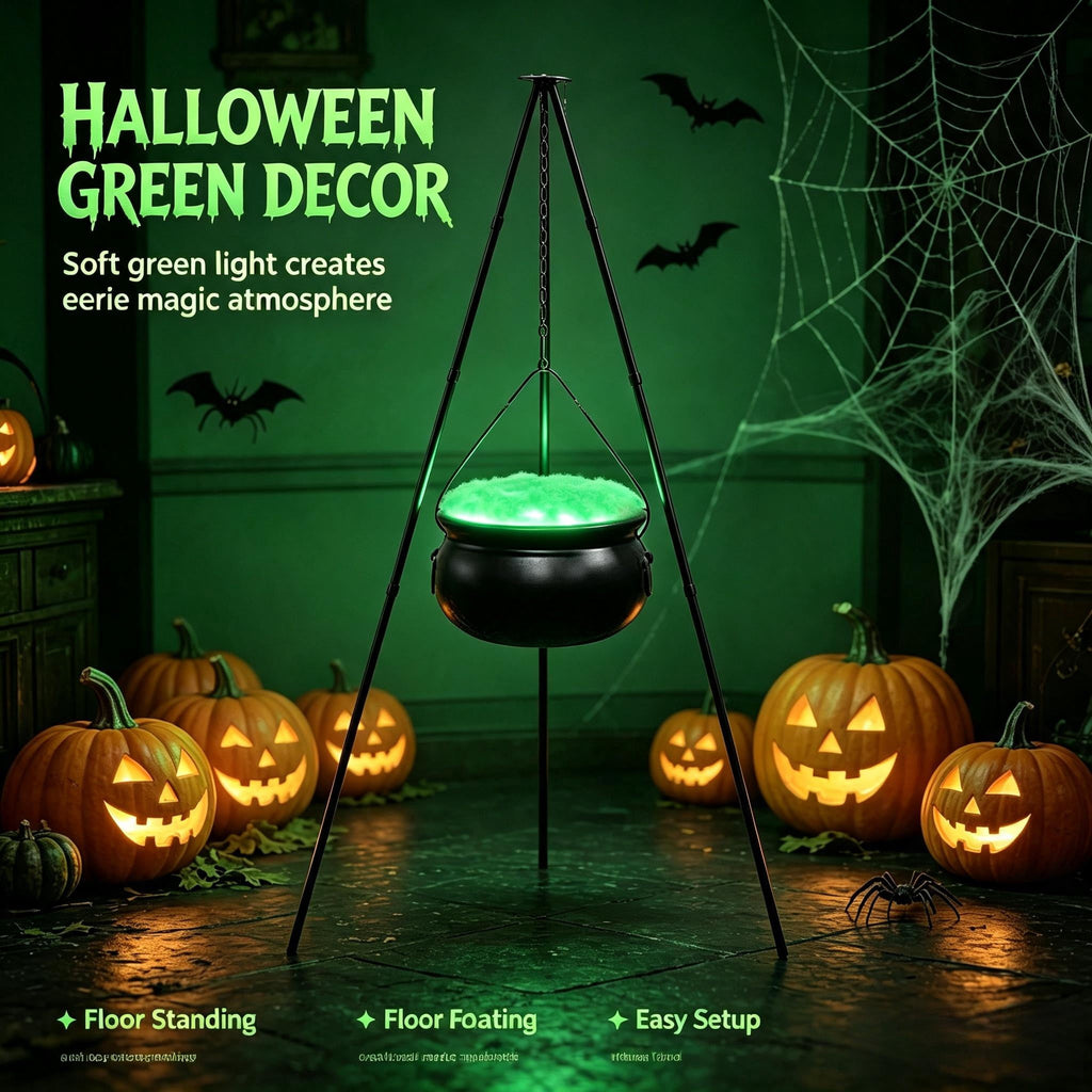 Muecwrye Halloween Decorations Outdoor, Halloween Clearance! Halloween Witches Cauldron with Lights, DIY Bubbling Cauldron Set Decor for Home Porch Outside, Halloween Party Supplies( Without Tripod)