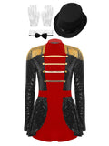 iiniim Womens Ringmaster Costume Circus Ring Leader Outfit Master Lion Tamer Fancy Bodysuit Black 4XL
